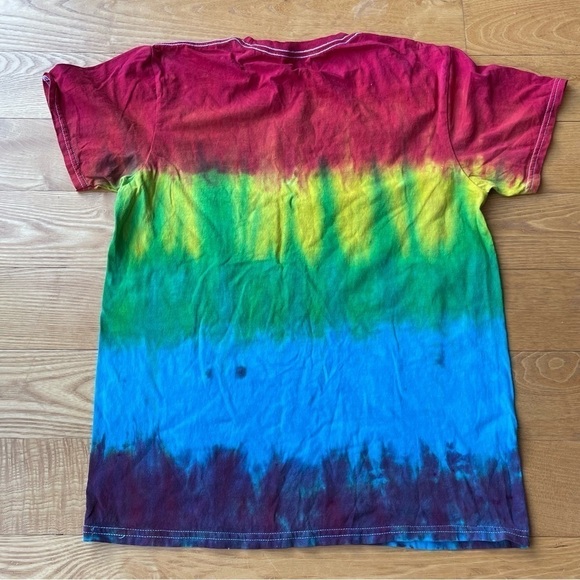 tie dye pride flag short sleeve tee unisex M crew neck rainbow - Picture 2 of 7